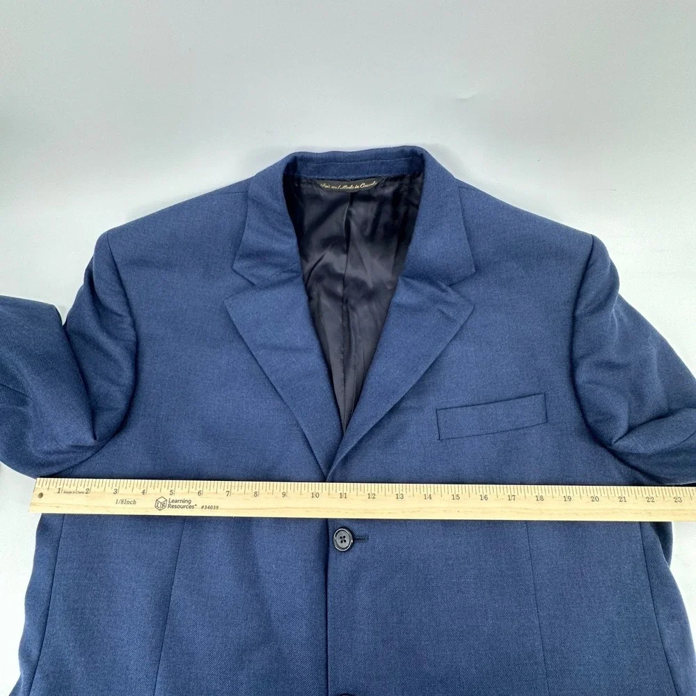 Valenza Cashmere Blazer Mens 44L Blue Made in‎ Canada Sport Coat Classic Lux